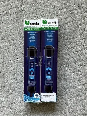 santé Refrigerator Water Filter Replacement Cartridge – Black (2-Pack)